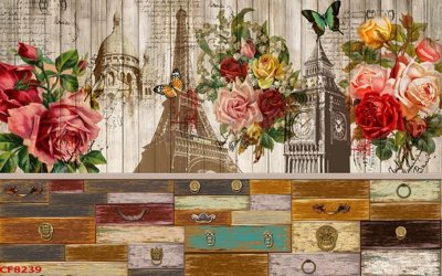 Tải file File tranh dán tường cà phê nhà hàng CF8239 (gốc) in tranh tráng gương