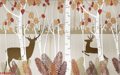 File gốc File tranh dán tường cà phê nhà hàng CF8299 (phong cách) châu Âu