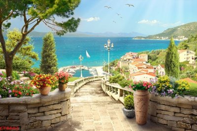 File gốc in tráng gương File tranh dán tường cà phê nhà hàng CF8602 chi tiết