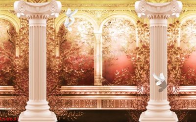 File gốc File tranh dán tường cà phê nhà hàng CF8631 (in lụa) trang trí tường