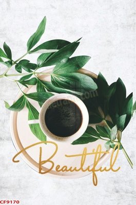 File tranh quảng cáo File tranh dán tường cà phê nhà hàng CF9170 (download file gốc)