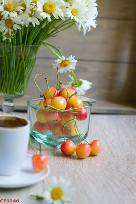 File tranh File tranh dán tường cà phê nhà hàng CF9246 (bản gốc) in lụa 5D