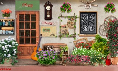 Tải file gốc File tranh dán tường cà phê nhà hàng CF9364 (in khổ lớn) quảng cáo