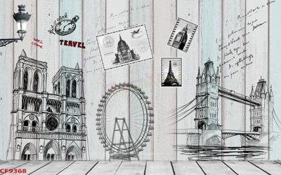 File gốc File tranh dán tường cà phê nhà hàng CF9368 (PNG) không nền chất lượng