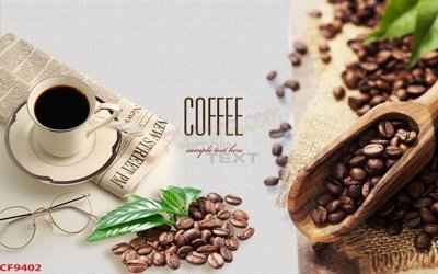 File PSD File tranh dán tường cà phê nhà hàng CF9402 (nguyên gốc) chất lượng cao