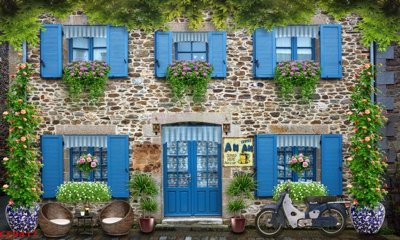 File tranh File tranh dán tường cà phê nhà hàng CF9417 (gốc) in film