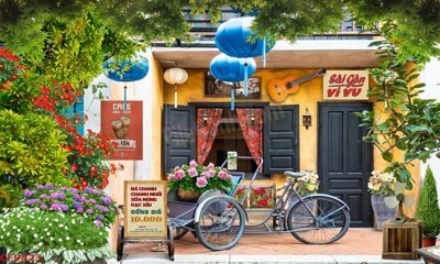 Download file gốc File tranh dán tường cà phê nhà hàng CF9423 (in mica) logo