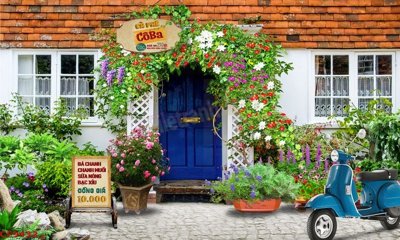 File tranh File tranh dán tường cà phê nhà hàng CF9432 (gốc) chủ đề thành phố