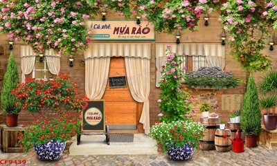 File tranh File tranh dán tường cà phê nhà hàng CF9439 (gốc) chủ đề con người