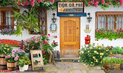 Mua file gốc File tranh dán tường cà phê nhà hàng CF9458 (chất lượng) tại Filetranh.com