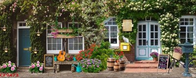 File gốc File tranh dán tường cà phê nhà hàng CF9473 (in lụa) họa tiết 3D