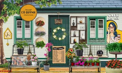 File gốc File tranh dán tường cà phê nhà hàng CF9491 (in lụa) tranh phong thủy