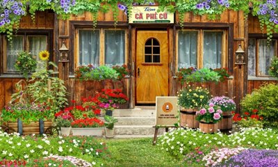 File gốc File tranh dán tường cà phê nhà hàng CF9554 (phiên bản chuẩn) để in ấn