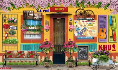 Mua file gốc File tranh dán tường cà phê nhà hàng CF9564 (in ấn) tại Filetranh.com