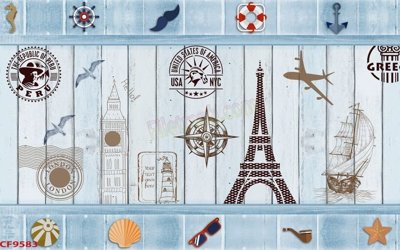 File in mica File tranh dán tường cà phê nhà hàng CF9583 (bản gốc) làm vách ngăn