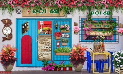 Mua file gốc File tranh dán tường cà phê nhà hàng CF9602 (PSD) tại Filetranh.com