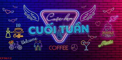 File tranh File tranh dán tường cà phê nhà hàng CF9612 (bản gốc) in canvas
