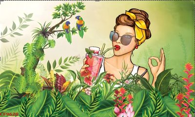 File gốc File tranh dán tường cà phê nhà hàng CF9620 (ảnh chi tiết) để in lụa