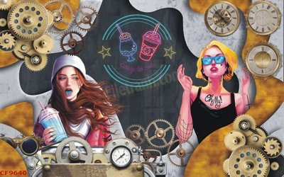 Tải file File tranh dán tường cà phê nhà hàng CF9640 (gốc) chủ đề tâm linh