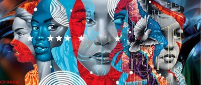 File tranh File tranh dán tường cà phê nhà hàng CF9658 (gốc) chủ đề trẻ em