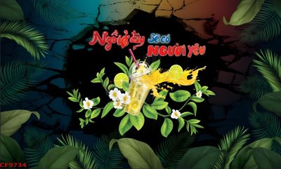 File tranh File tranh dán tường cà phê nhà hàng CF9734 (gốc) chủ đề trừu tượng