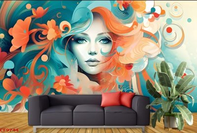 File tranh trang trí File tranh dán tường cà phê nhà hàng CF9744 (tải file gốc)