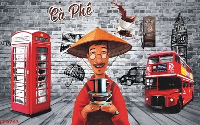 File gốc in ấn File tranh dán tường cà phê nhà hàng CF9763 chuẩn màu CMYK