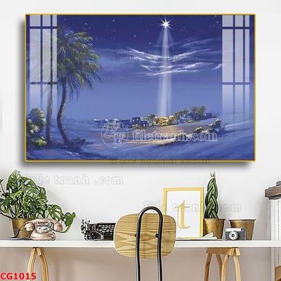 File in trần File gốc tranh công giáo CG1015 (bản gốc) bầu trời