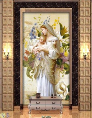 File in lụa File gốc tranh công giáo CG157 (hoa văn) File gốc tranh công giáo CG157