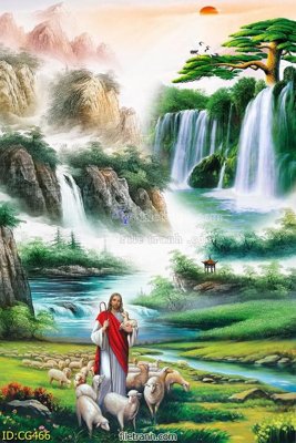 Ảnh gốc File gốc tranh công giáo CG466 (độ nét cao) in tráng gương