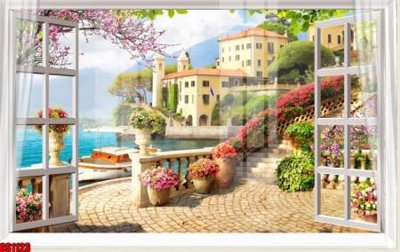 File gốc File tranh gốc cửa sổ 3D CS1123 (ảnh chi tiết) để in lụa