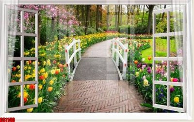 File tranh File tranh gốc cửa sổ 3D CS1140 (bản gốc) in lụa 3D