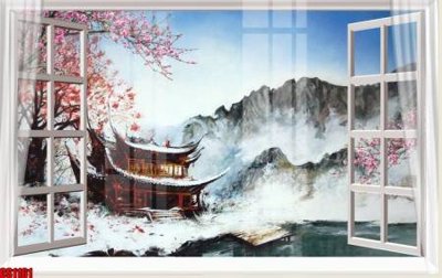 File gốc File tranh gốc cửa sổ 3D CS1161 (in tráng gương) ốp tường