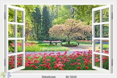 File tranh File gốc cửa sổ 3D CS119 (bản gốc) treo phòng ăn
