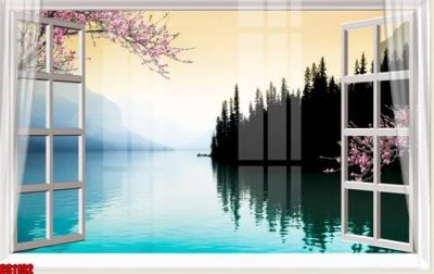File tranh in trần File tranh gốc cửa sổ 3D CS1192 (ảnh gốc siêu nét)