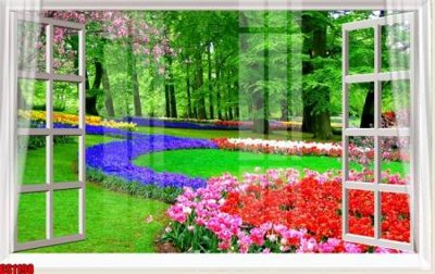 File in lụa File tranh gốc cửa sổ 3D CS1198 (chất lượng cao) File tranh gốc cửa sổ 3D CS1198