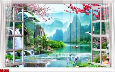 File in ấn chuyên nghiệp File tranh gốc cửa sổ 3D CS1214 (file gốc)