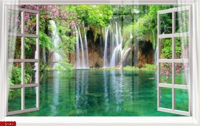 Download file gốc File tranh gốc cửa sổ 3D CS1229 (in lụa) hoa lá