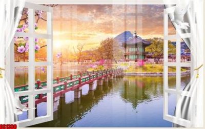 File in trần File tranh gốc cửa sổ 3D CS1330 (bản gốc) đại dương