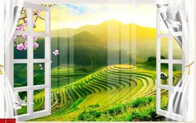 File in ấn chuyên nghiệp File tranh gốc cửa sổ 3D CS1332 (file gốc)