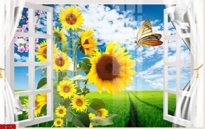 File tranh File tranh gốc cửa sổ 3D CS1378 (bản gốc) treo quán cafe