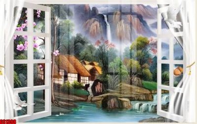 File tranh File tranh gốc cửa sổ 3D CS1398 (gốc) in trên kính