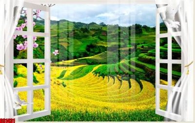 Download file gốc File tranh gốc cửa sổ 3D CS1431 (in lụa) nghệ thuật