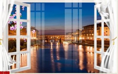 File tranh File tranh gốc cửa sổ 3D CS1459 (gốc) chủ đề thành phố