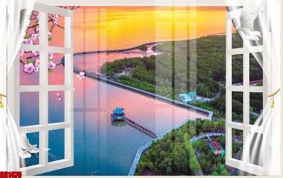 File gốc in ấn File tranh gốc cửa sổ 3D CS1470 chất lượng vượt trội