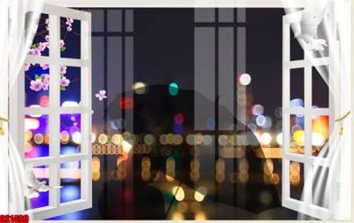 File gốc File tranh gốc cửa sổ 3D CS1499 (in lụa) họa tiết 3D