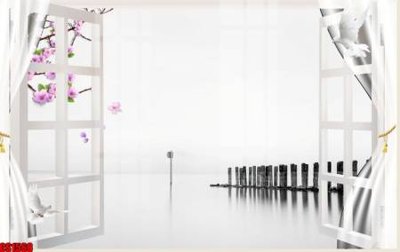 File tranh File tranh gốc cửa sổ 3D CS1568 (gốc) phong cách tối giản