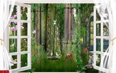 File PSD File tranh gốc cửa sổ 3D CS1673 (gốc) cho in quảng cáo