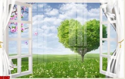 File in lụa File tranh gốc cửa sổ 3D CS1697 (phong cảnh) File tranh gốc cửa sổ 3D CS1697