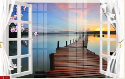 Tệp tin gốc File tranh gốc cửa sổ 3D CS1735 (dùng cho in) File tranh gốc cửa sổ 3D CS1735